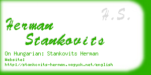herman stankovits business card